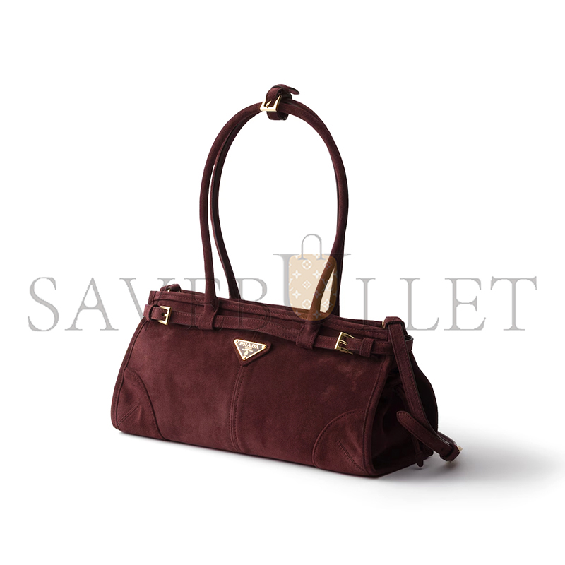 PRADA BONNIE MEDIUM SUEDE HANDBAG 1BA426 (32*15.5*12cm)
